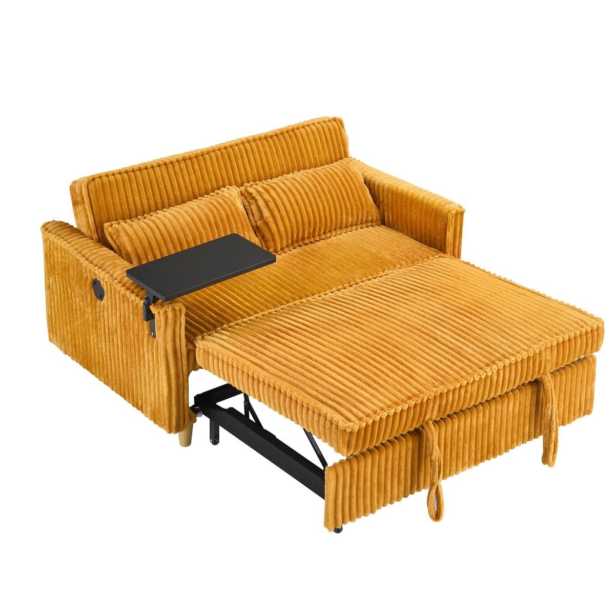 Pull Out Sofa With Movable Tabletop and USB Ports - Multiple Colors