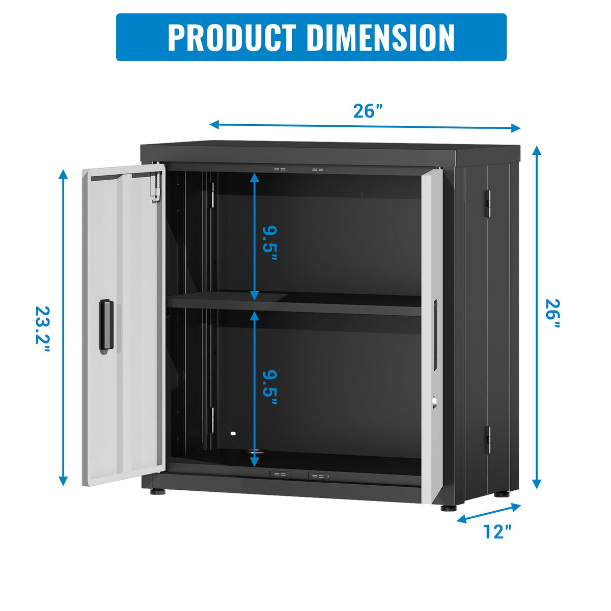 Metal Tool Garage Storage Cabinet with Lock - Steel