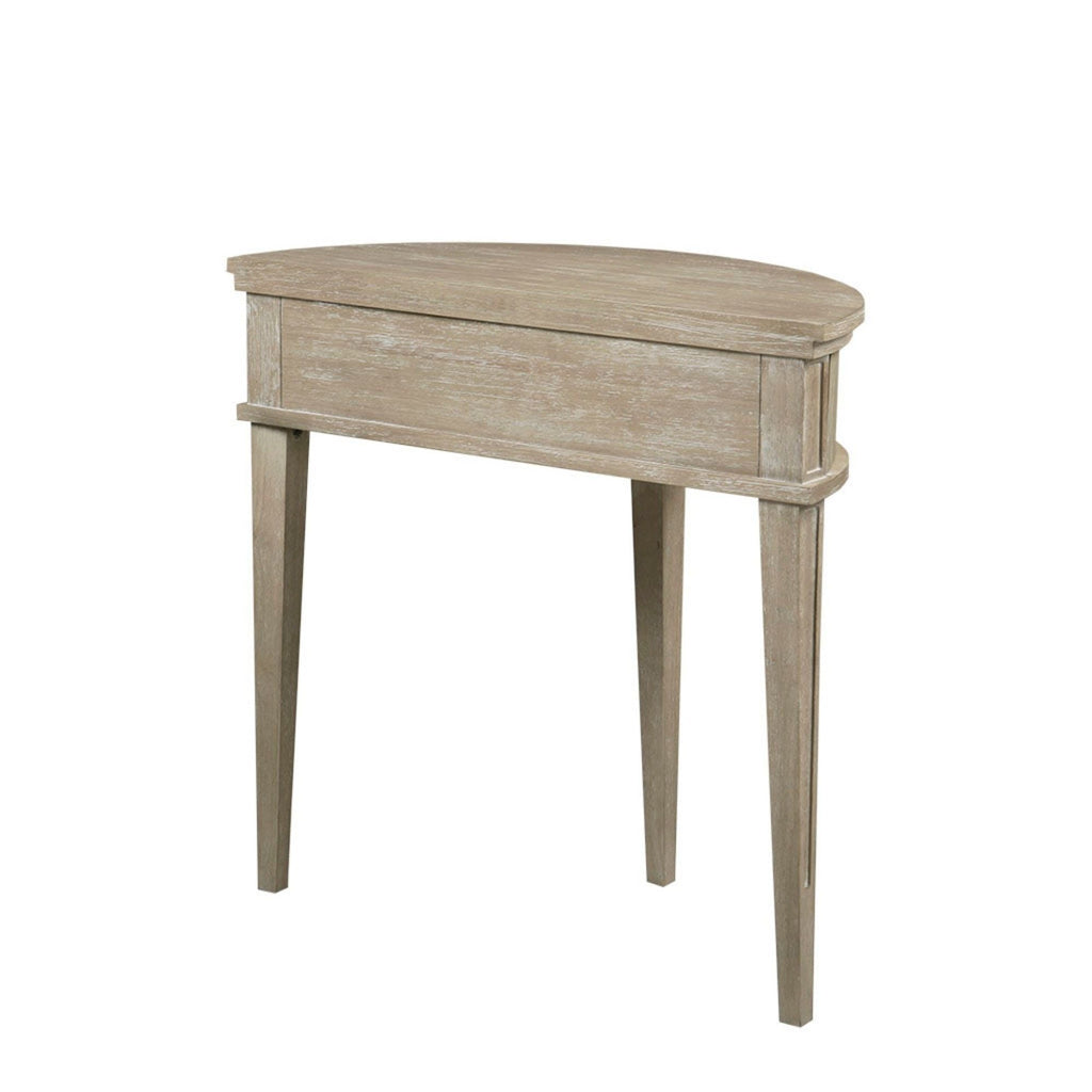 Vintage Inspired Storage Console Table with Fluted Doors - Light Brown