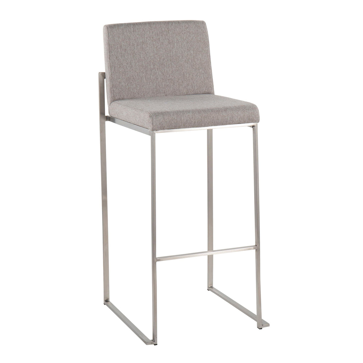 Contemporary High Back Barstool Set with Upholstered Seat – Multiple Colors
