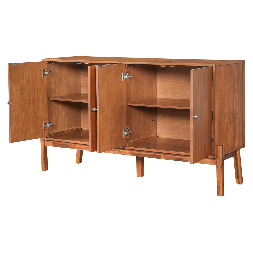 Vintage Sideboard Buffet Cabinet with 4 Doors - Brown or Natural