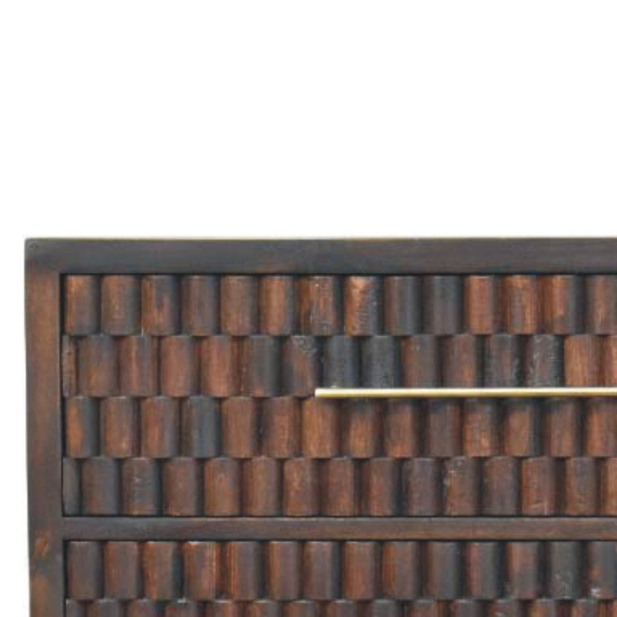 Solid Wood Arno Chest with Sculptural Design - Velvet Mocha