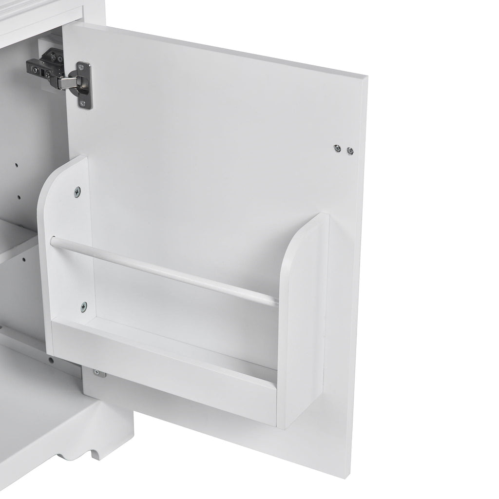 Elegant Bathroom Vanity with Ceramic Sink and Soft-Close Door - Multiple Colors