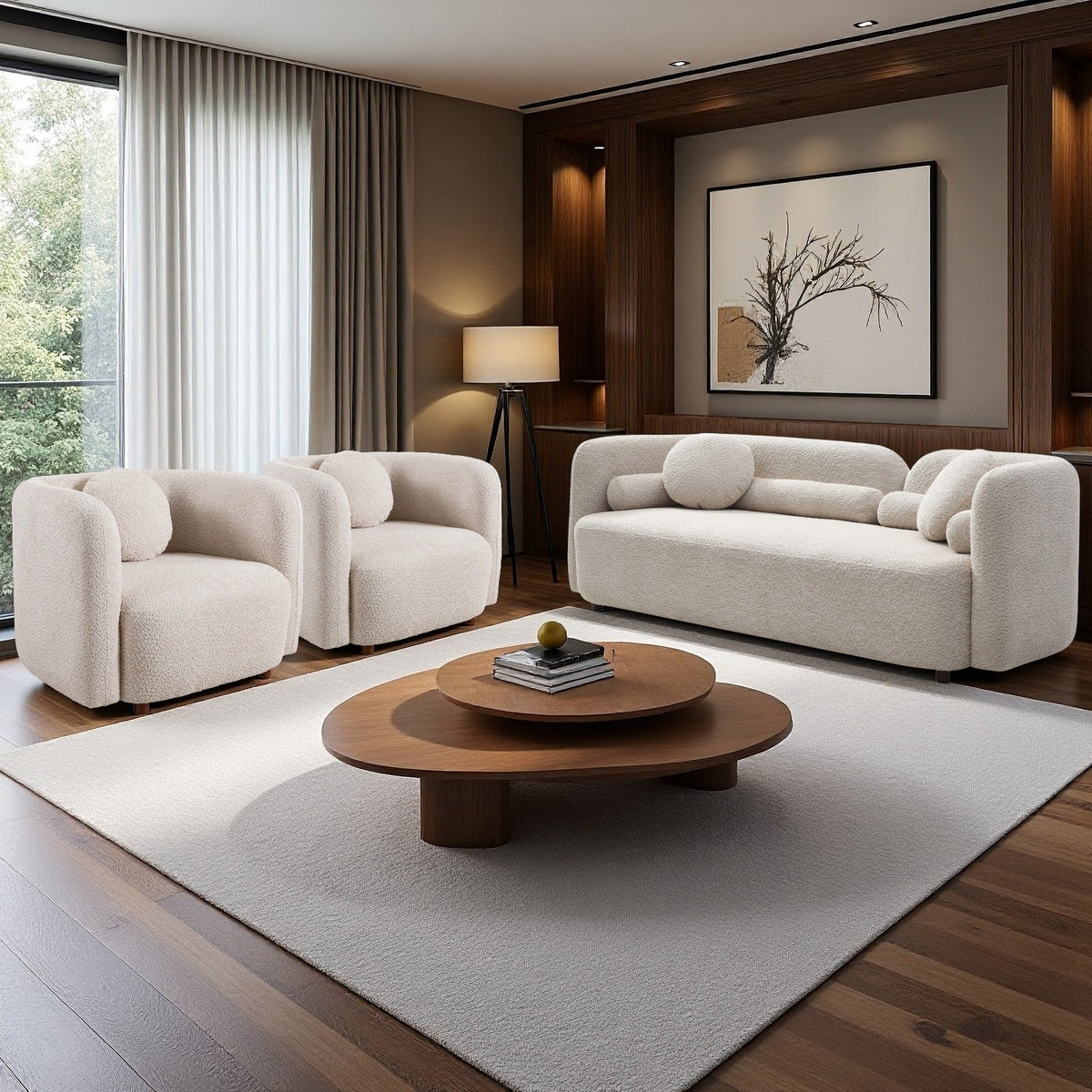 Granular Velvet Luxury Modern Couch for Living Room