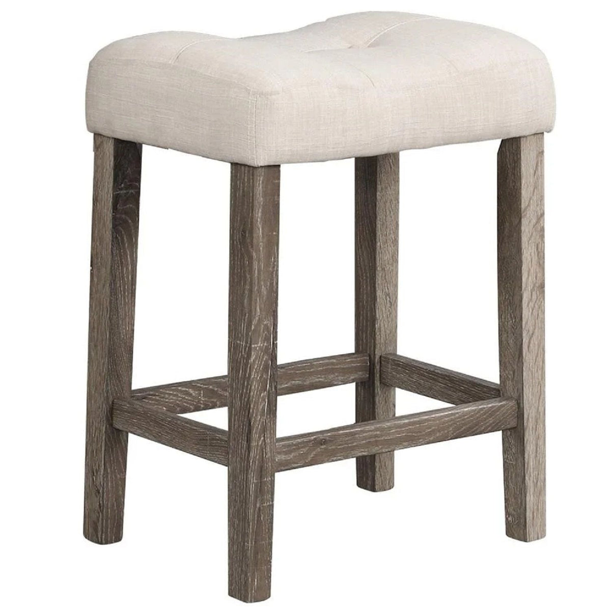 Transitional Counter Dining Set with 4 Tufted Stools - Dark Gray or Dark Brown