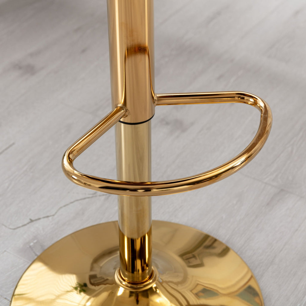 Adjustable Velvet Bar Stool Set with 360° Rotation - Multiple Colors