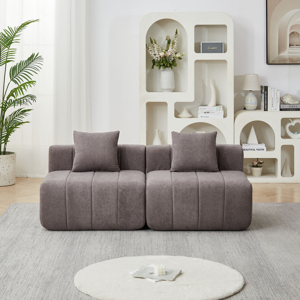 Modular Sectional Sofa with 2 Pillows – Symmetrical Design