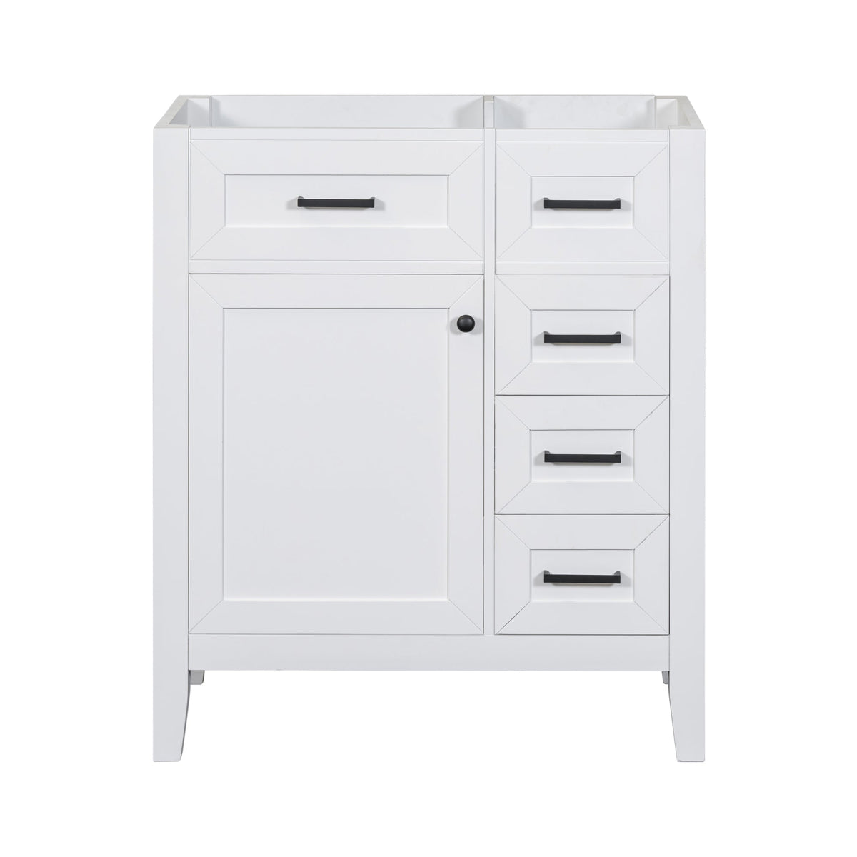 30" Bathroom Vanity Cabinet Base with Drawers - White