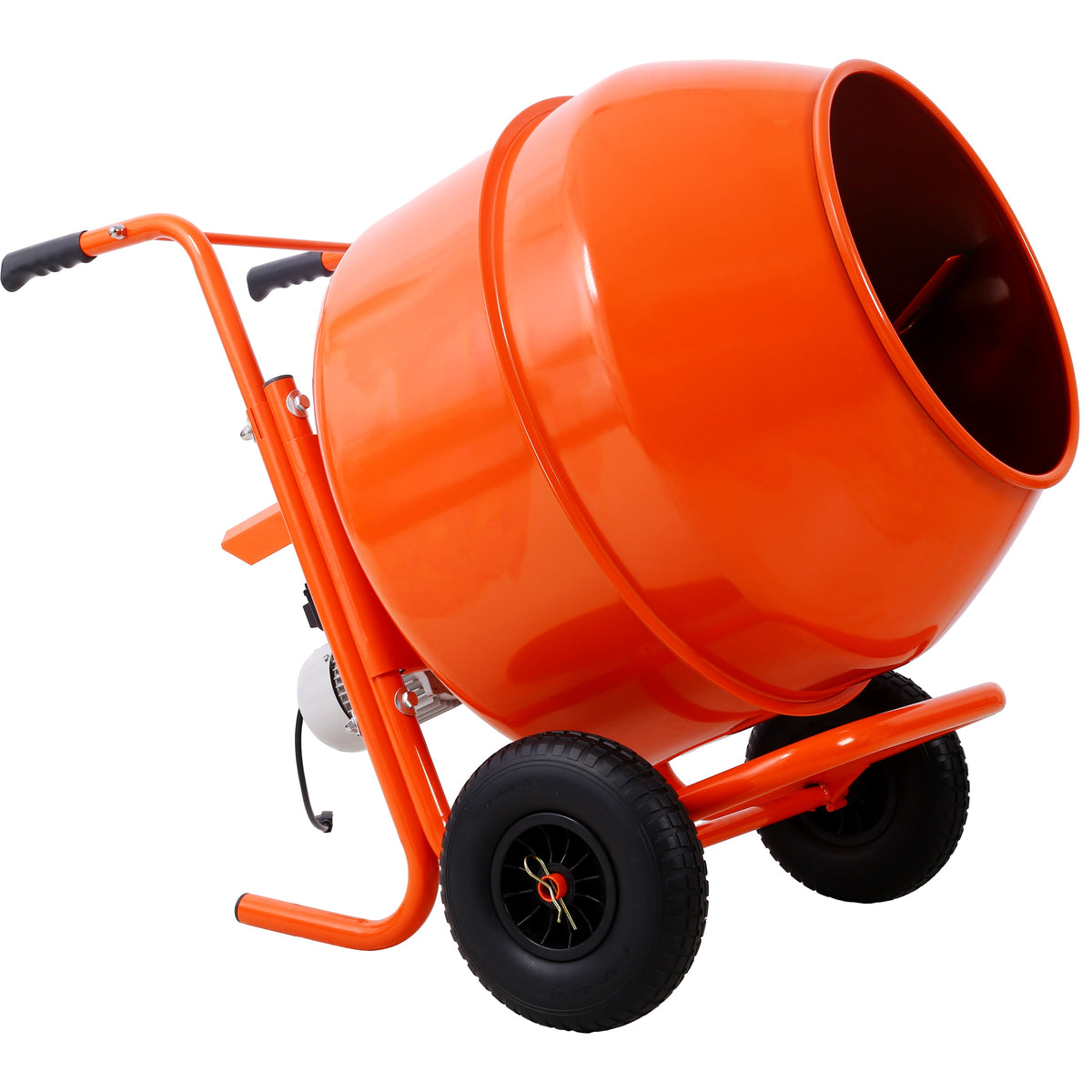 224L 8CUFT Portable Cement Mixer with Steel Drum - Grey