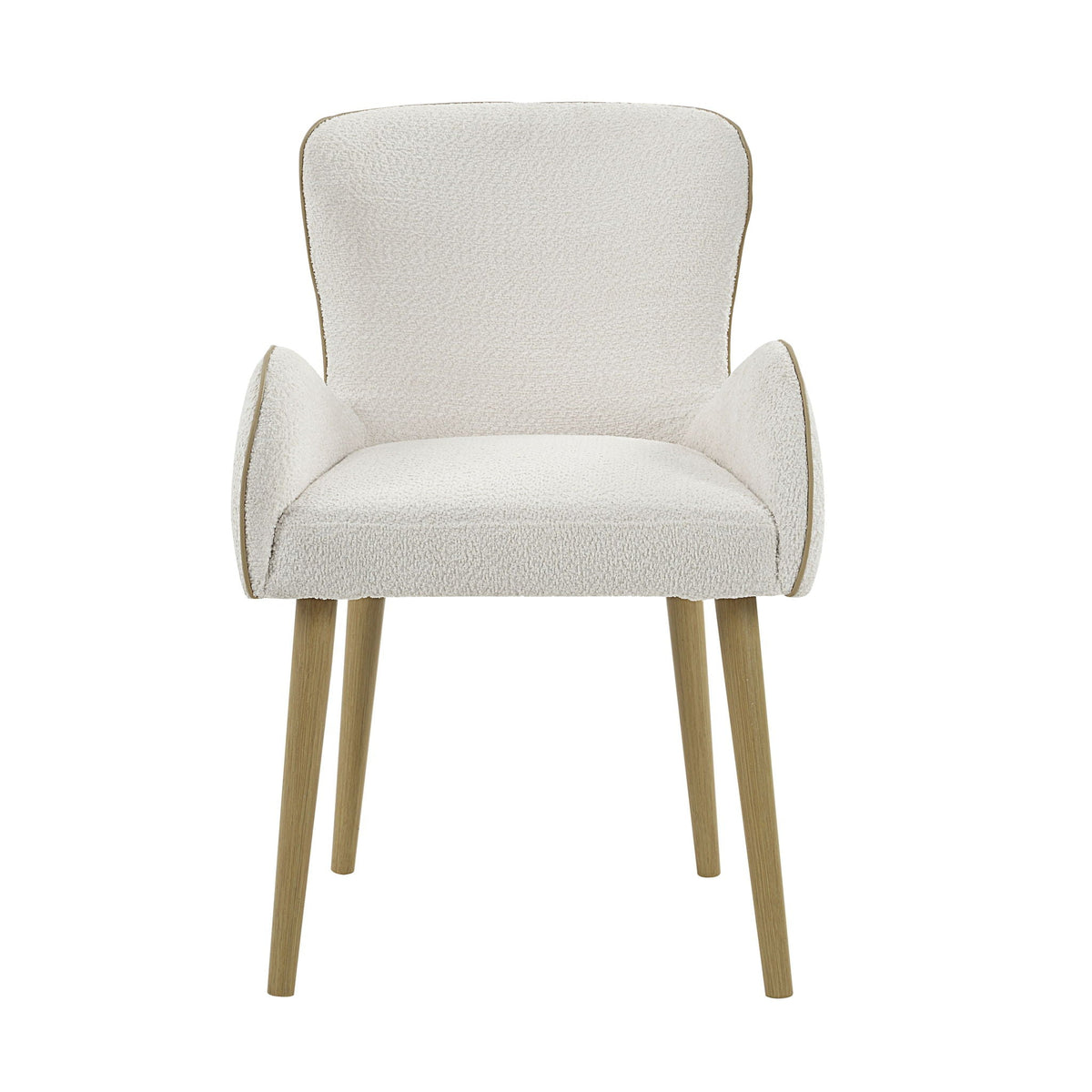 Boucle Side Chair Set of 2 with Upholstered Comfort - Beige