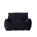Velveteen Bean Bag Chair with Armrests - Midnight Blue