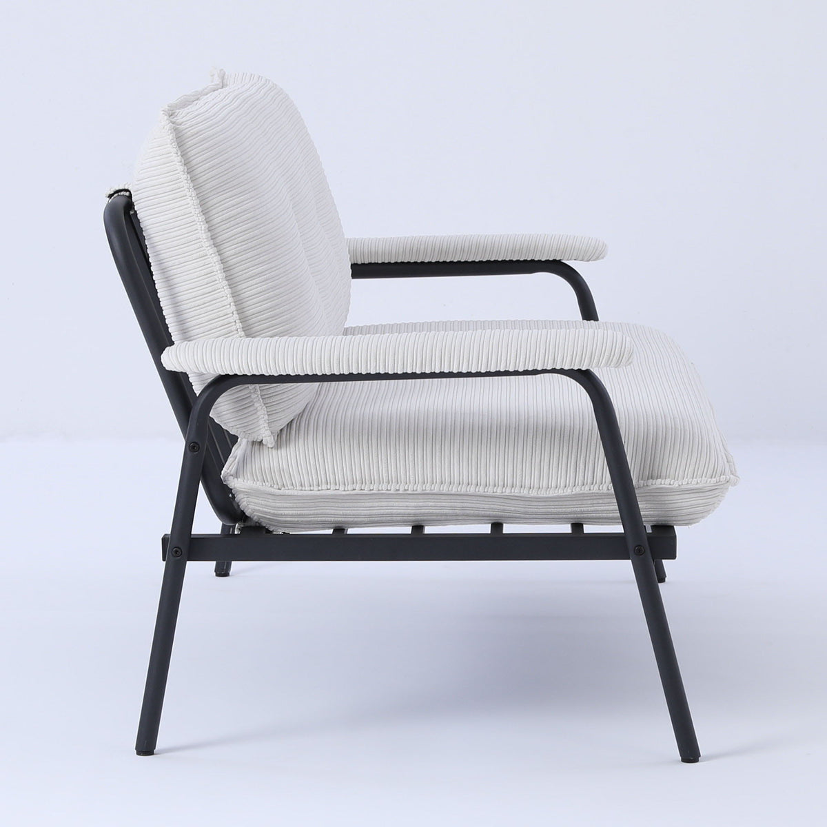 Modern Metal Frame Sofa with Sponge Filling - Beige