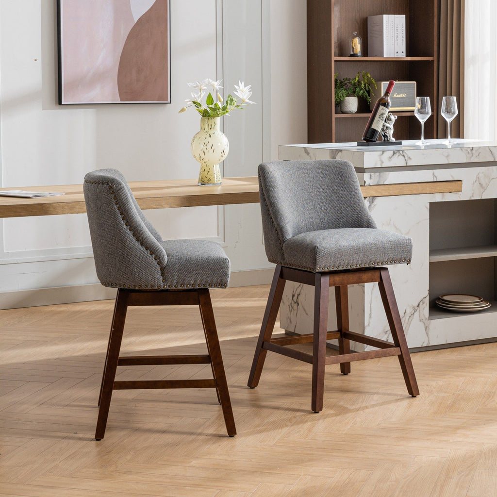 Counter Height Swivel Barstools, Set of 2