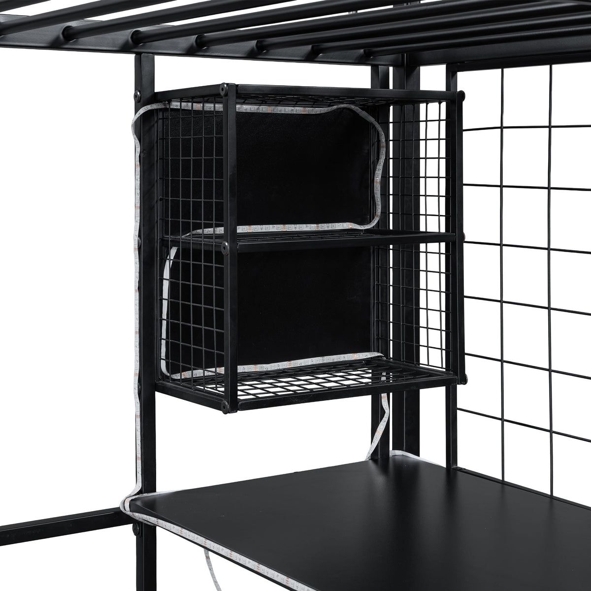 Loft Bed with Built-In Work Station, Wardrobe & Storage Staircase – White or Black