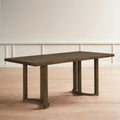 69 Inch Solid Wood Dining Table with U-Shaped Trestle Base - Walnut
