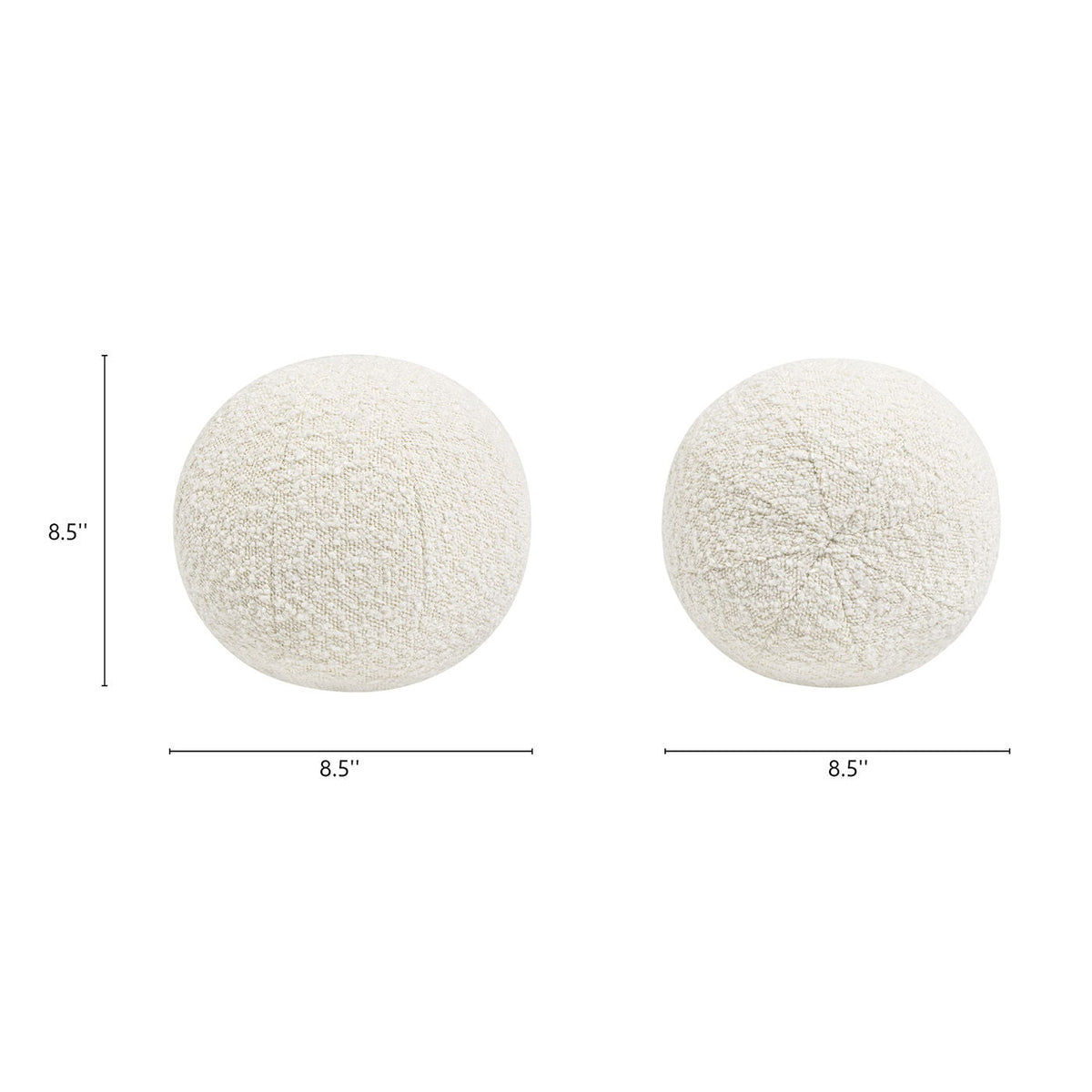 Round Sphere Accent Ball Throw Pillow with Faux Sheepskin - White, Dark Green, Light Brown