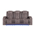 Power Reclining Sofa with Power Headrest and Drop Down Table - Black, Dark Brown, or Dark Gray