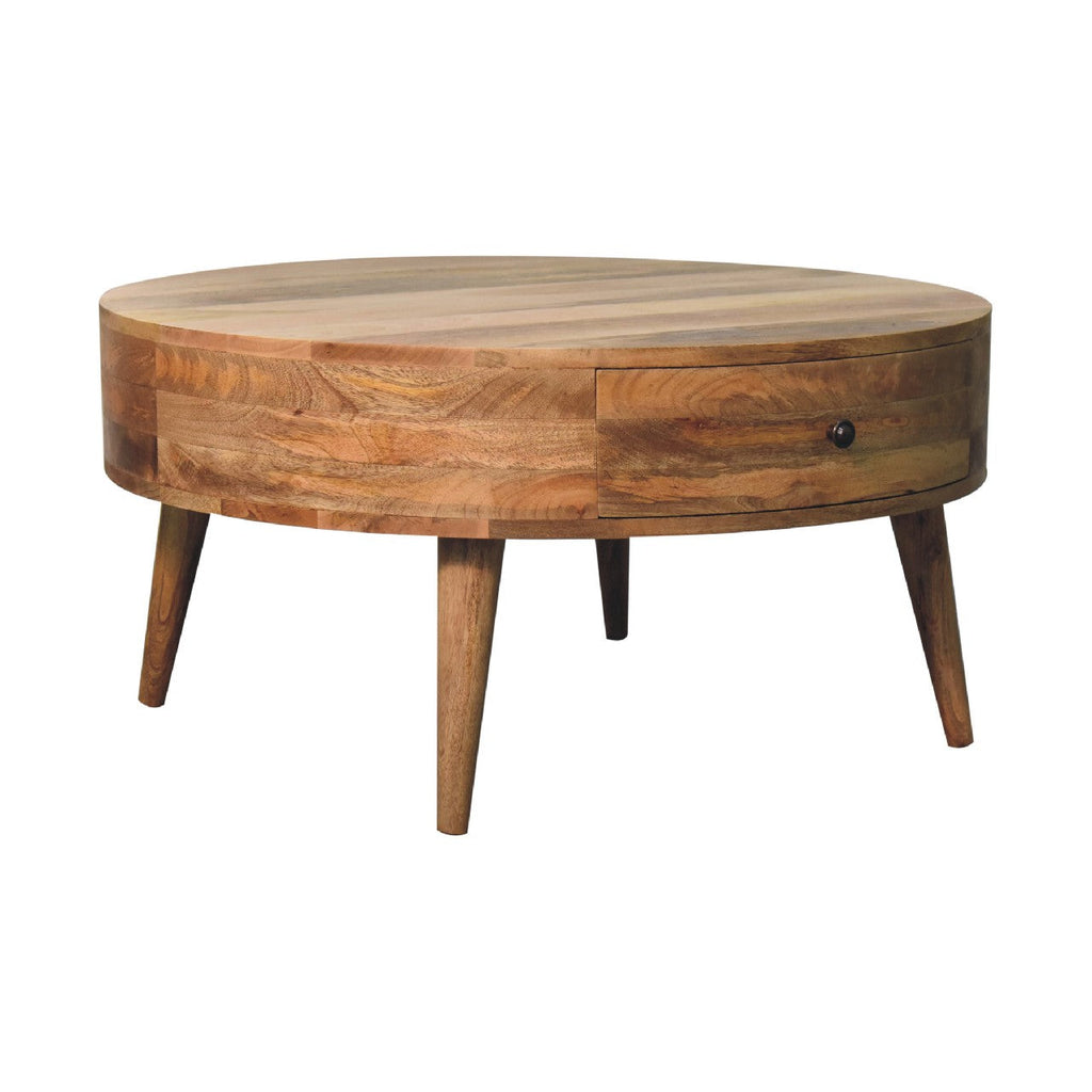 Solid Wood Odyssey Coffee Table with 2 Drawers - Oak Finish