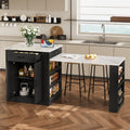 Extendable Island Console with Drawers and Cabinet - White or Black