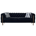 Modern Tufted Living Room Sofa with Button Detail - 84.25" Wide, Multiple Colors