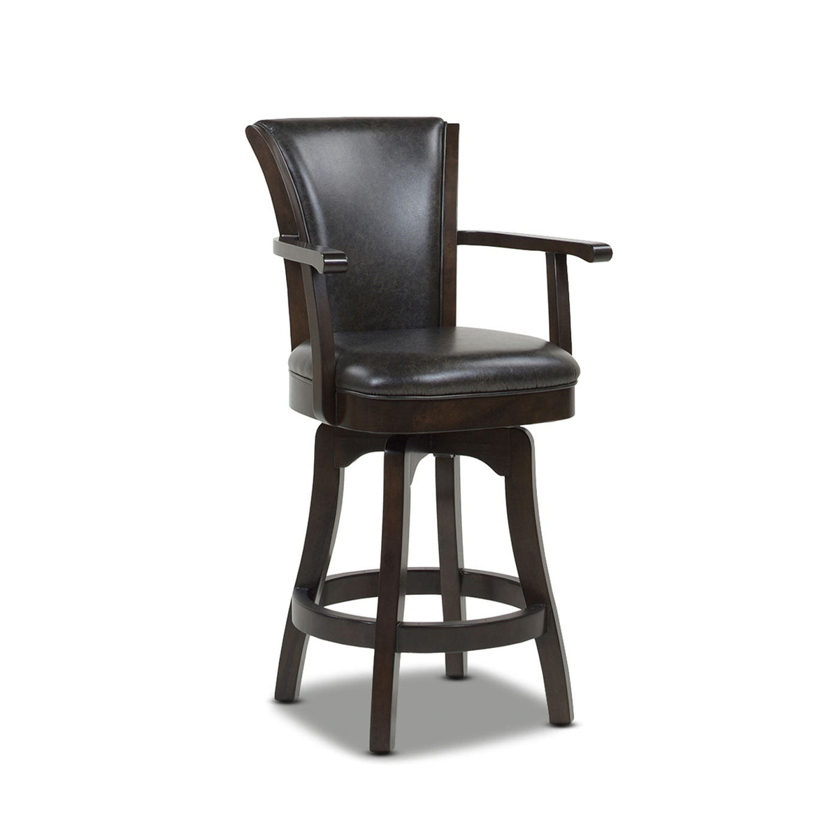 Swivel Counter Height Bar Stool with High Backrest and Solid Hardwood - Multiple Colors