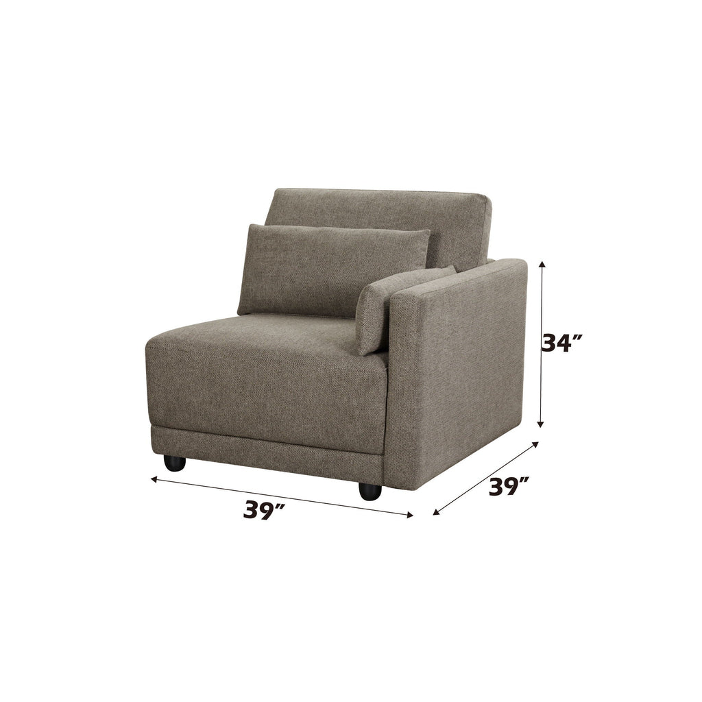 Rylie Modular Sectional Sofa with Toss Pillows - Dark Brown