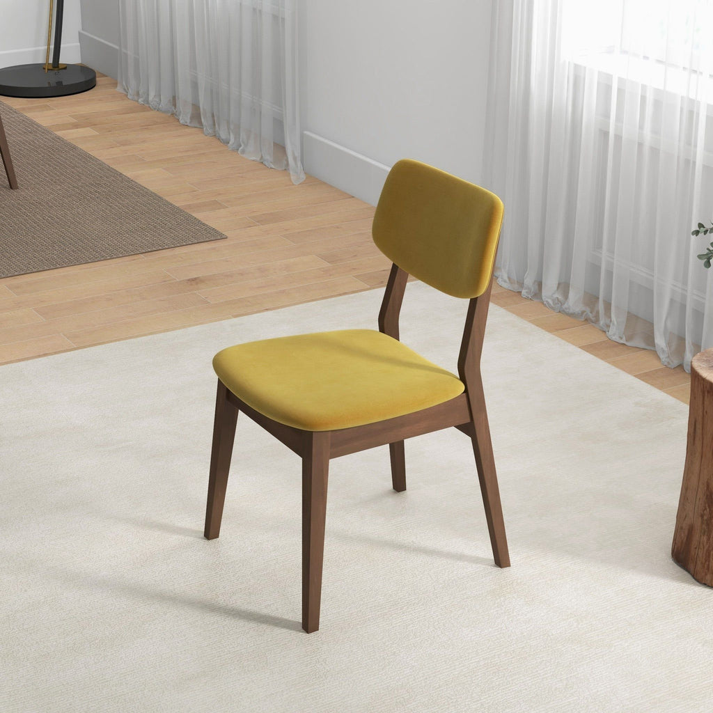 Solid Back Side Chair Set with Mid-Century Modern Design - Multiple Colors