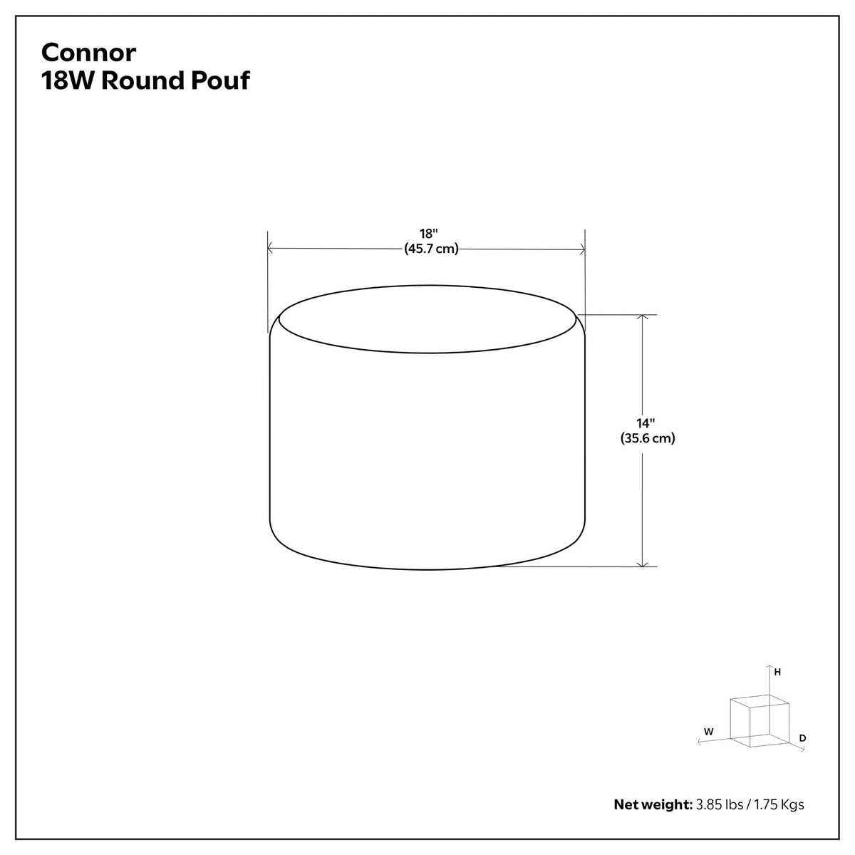 Handcrafted Round Pouf with Dense Polystyrene Fill - Multiple Colors