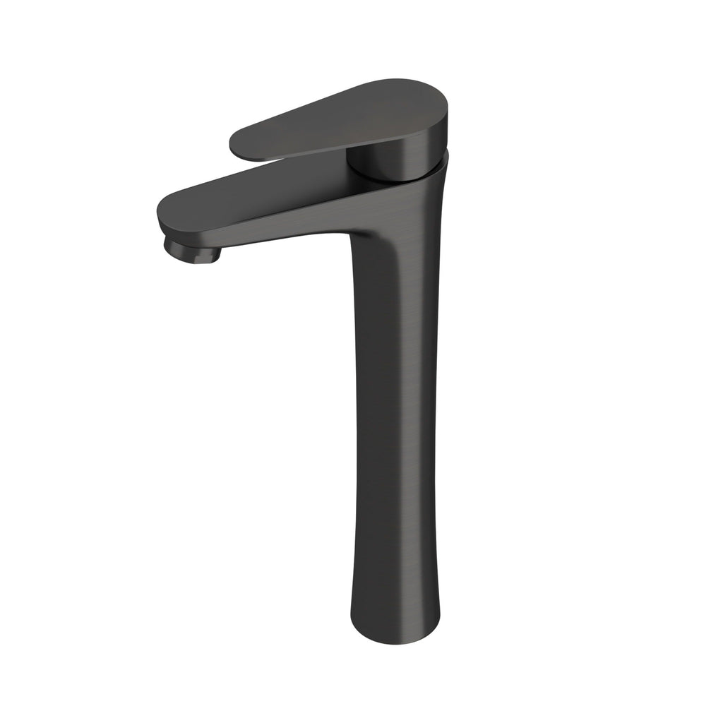Single Handle Vessel Sink Faucet with Tall Spout - Gray or Black