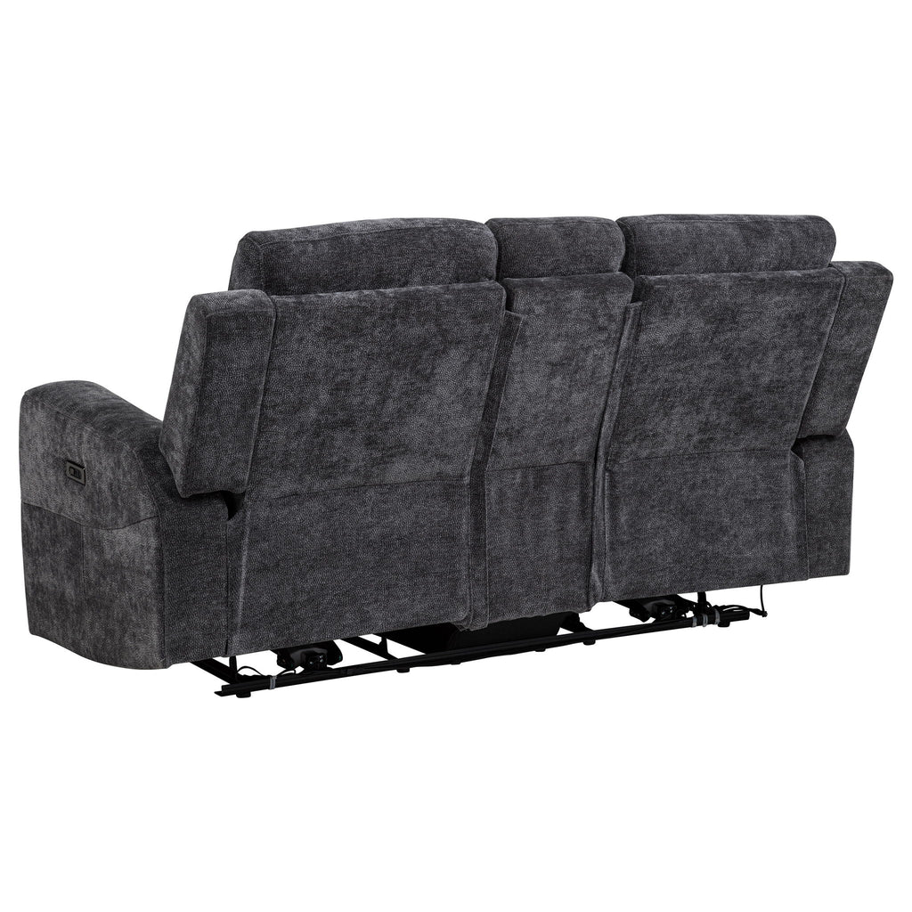 Kennett Chenille Upholstered Power Reclining Loveseat Grey