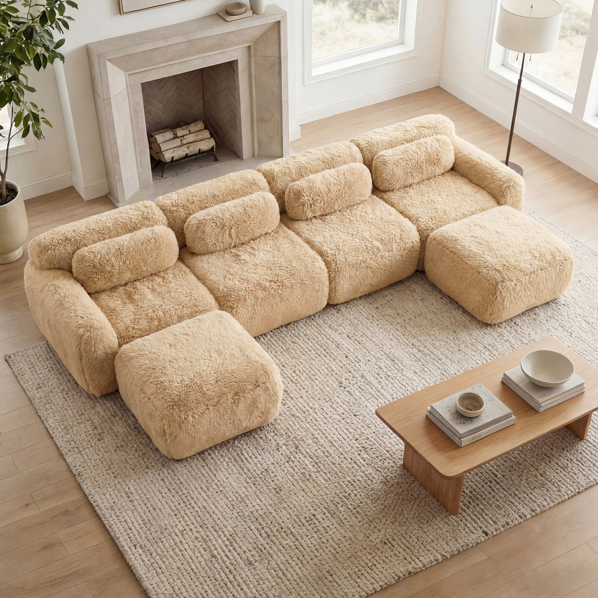 U-Shaped Boneless Sofa with Anti-Slip Design