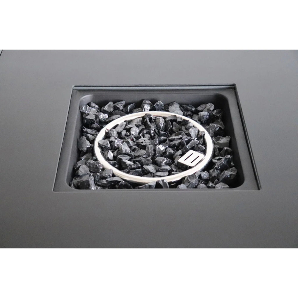Outdoor Fire Pit Table with Lid - Gray