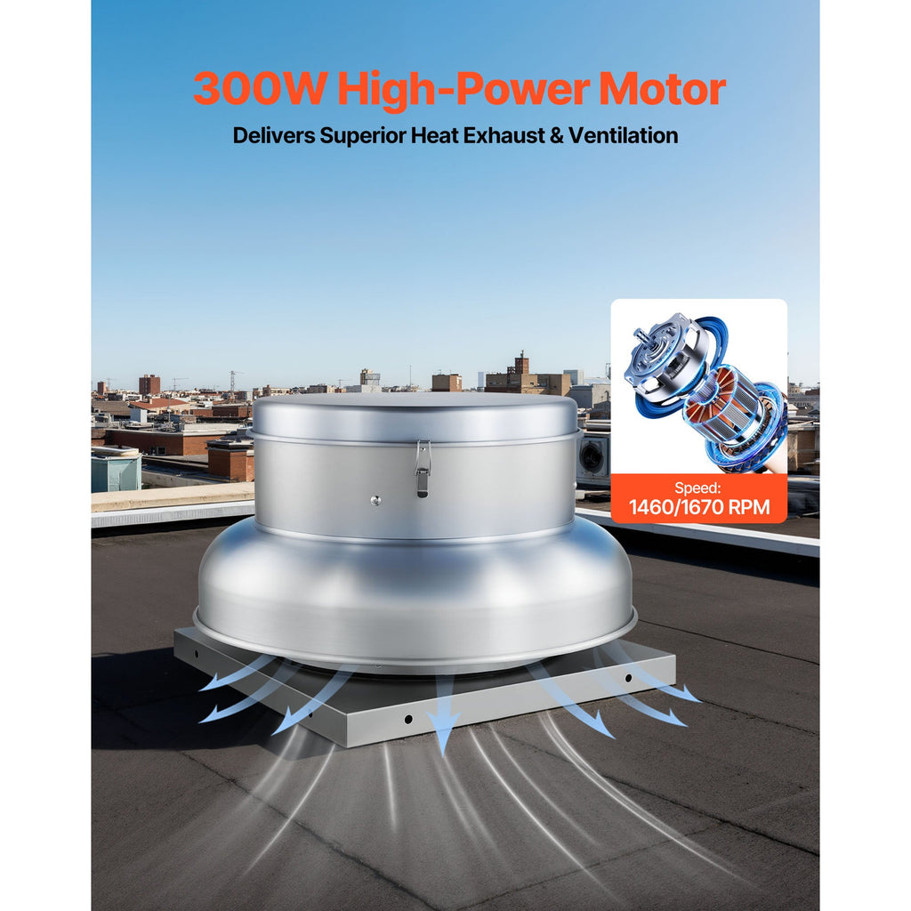 Roof Exhaust Fan with High-Power Motor and Adjustable Airflow - Aluminum Alloy
