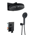 Matte Black Concealed Shower System with Dual Control Valve - Matte Black