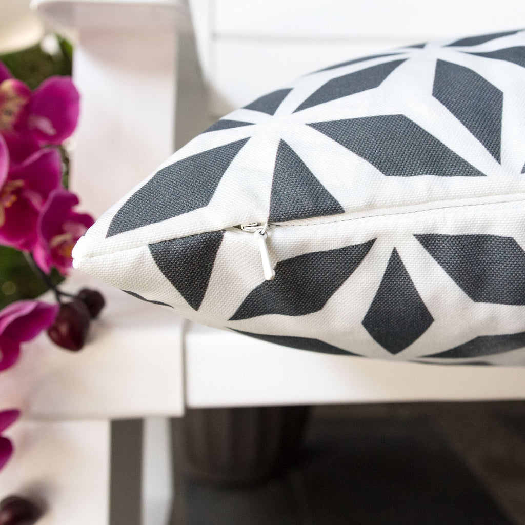 Crystal Burst Outdoor & Indoor Pillow with Weather Resistant Fabric - Light Blue or Black