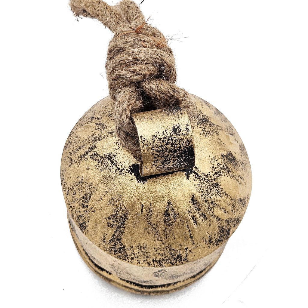 Iron Hanging Bell Decorative Ornaments with Rustic Finish - Set of 4