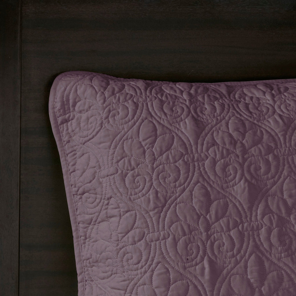Reversible Quilt Set with Classic Stitch Pattern – Purple