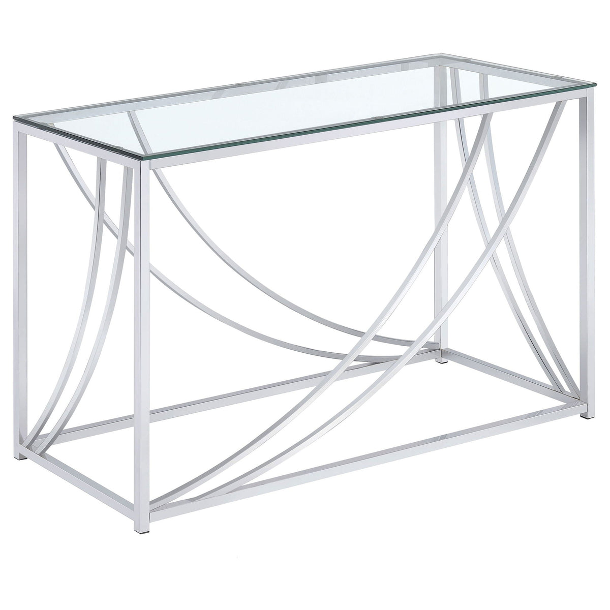 Lille Glass Top Entryway Console Table Accents Chrome