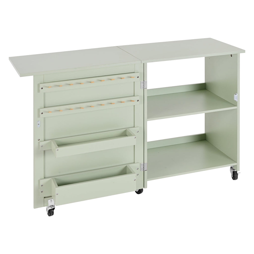 Folding Sewing Table with Compact Storage - Particle Board