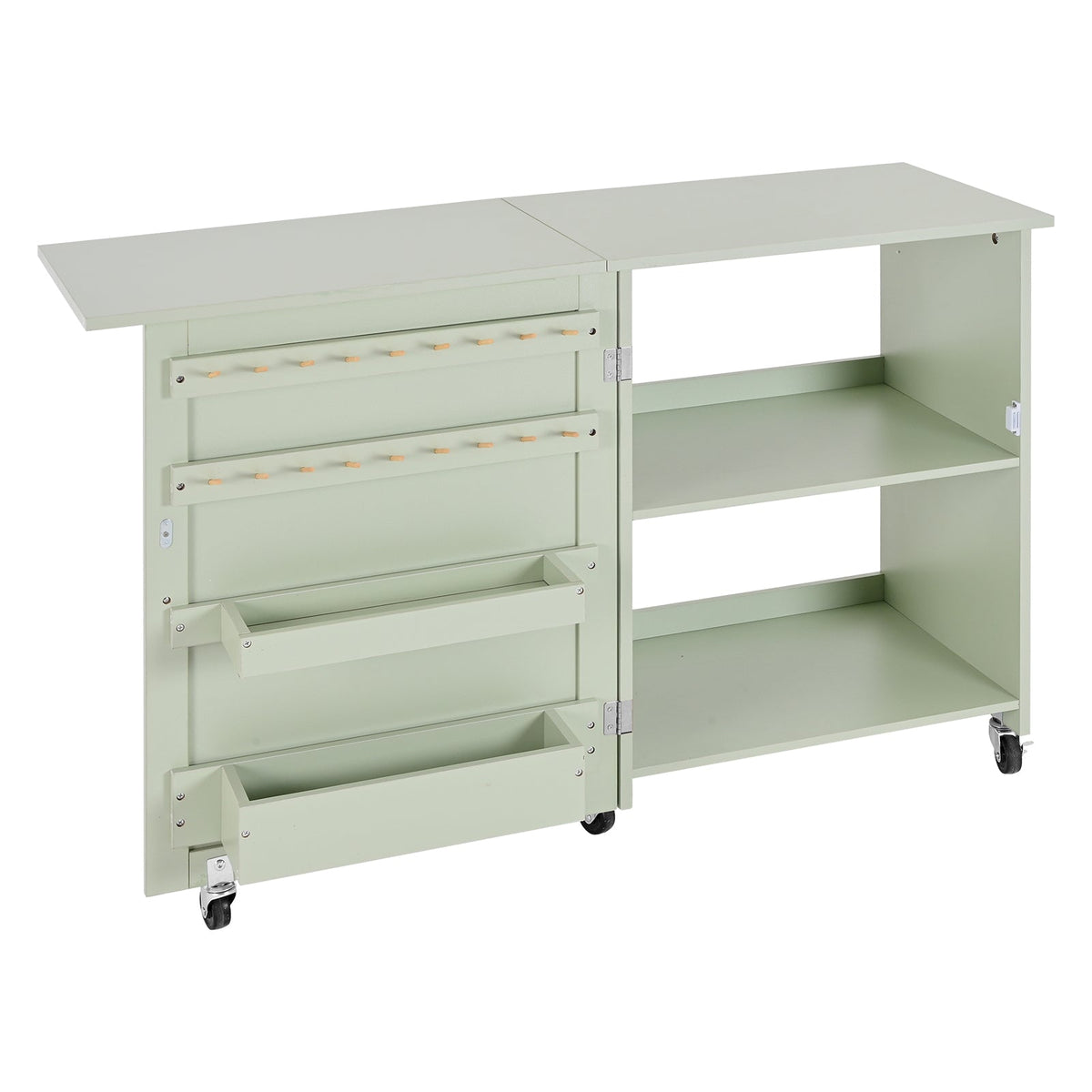 Folding Sewing Table with Compact Storage - Particle Board