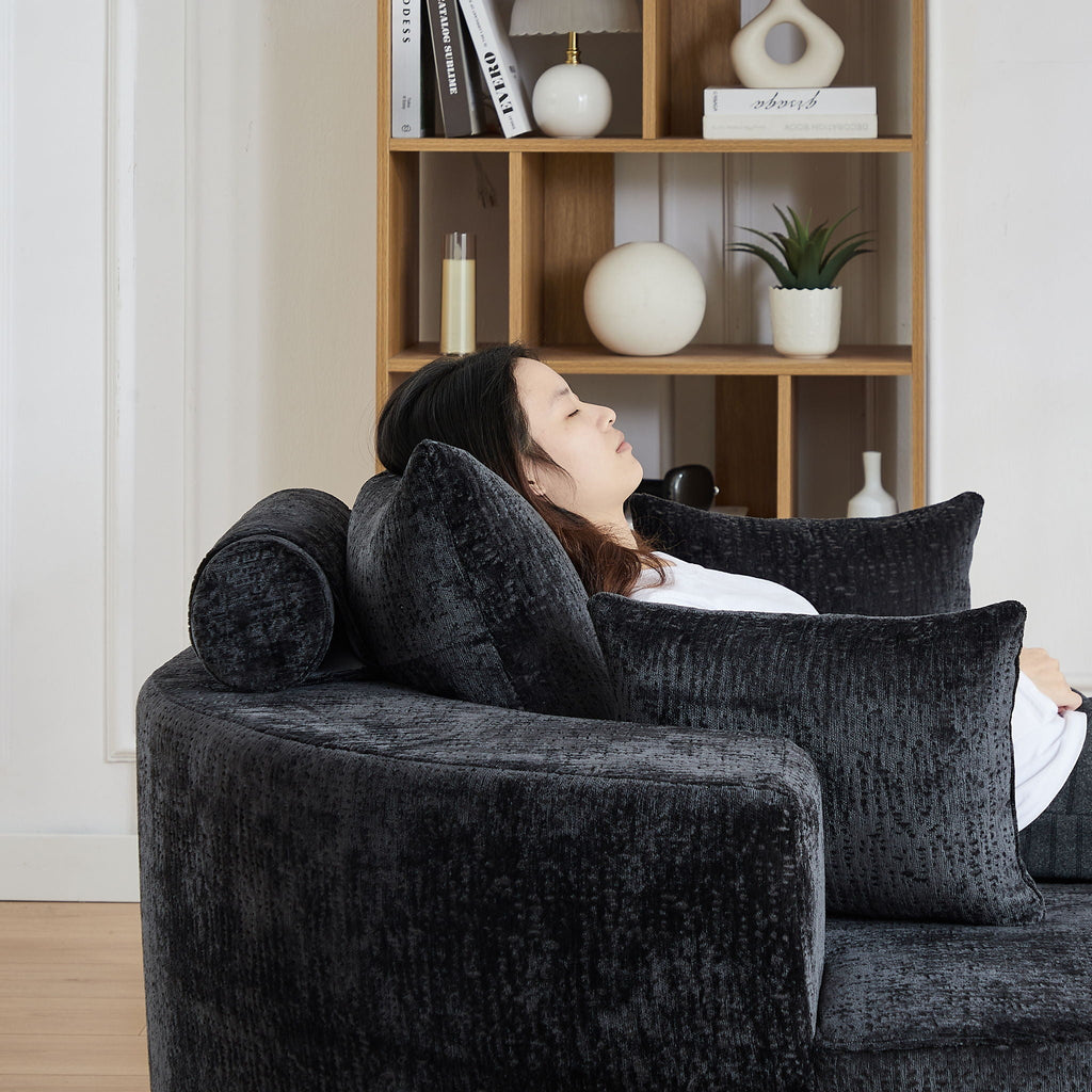 Swivel Sleeper Chair with Supportive Pillow and 360° Base - Multiple Colors