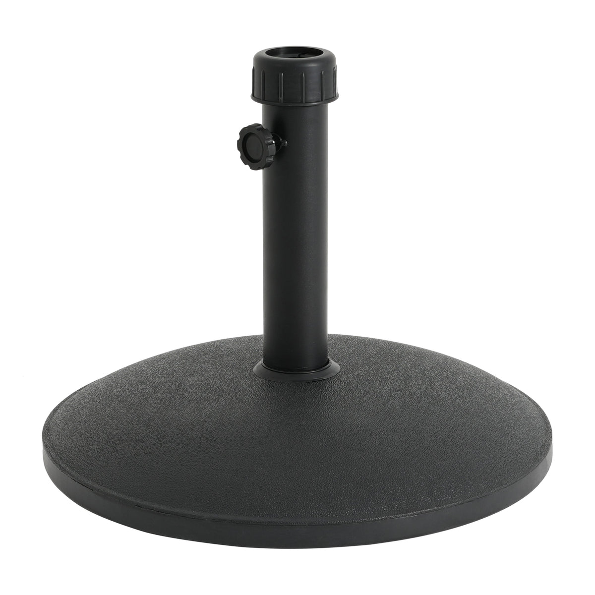 Black Round Outdoor Umbrella Base with Concrete Core - 35 lb