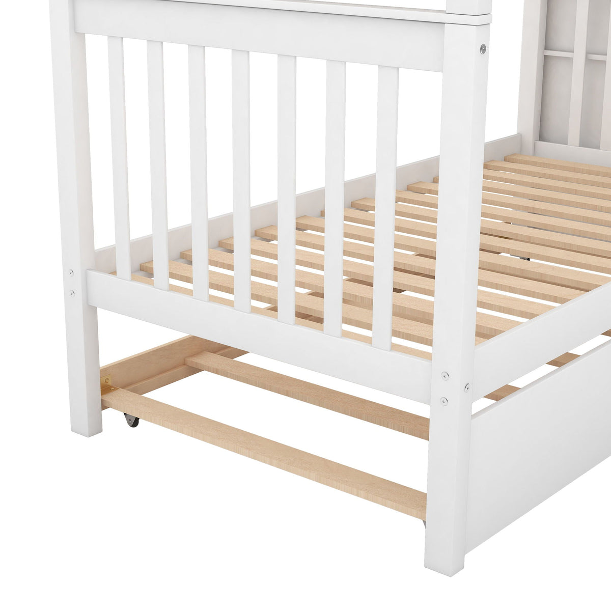 Bunk Bed with Staircase and Storage Options - Dark Gray or White