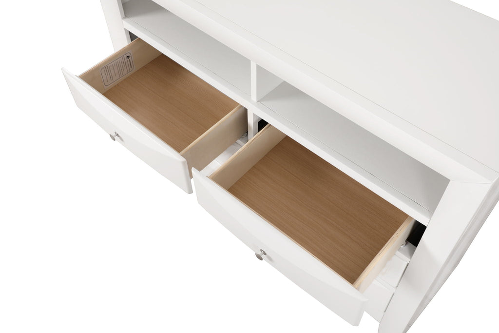 Media Chest with Modern Beveled Drawer Fronts - Multiple Colors