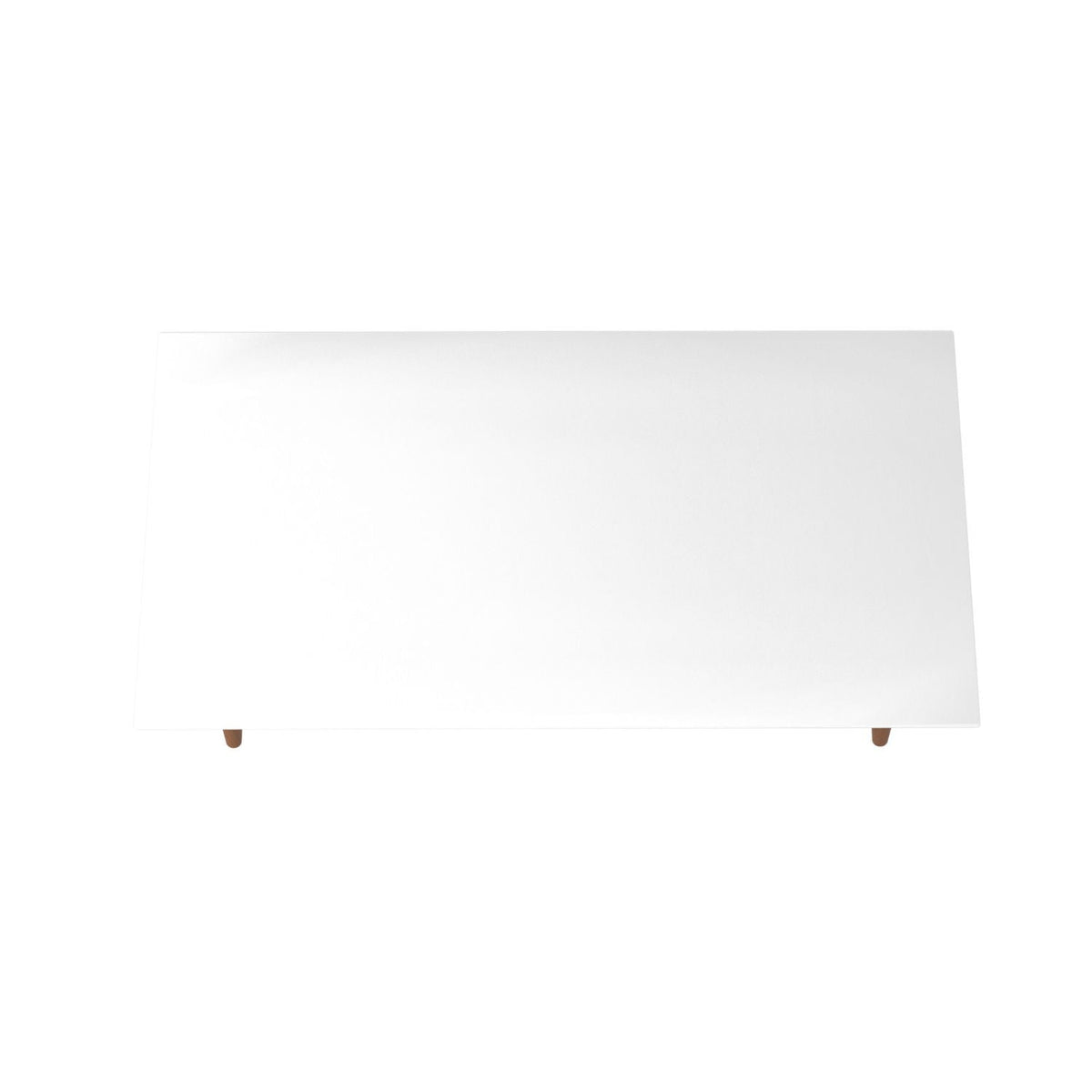White Lacquered Coffee Table with Solid Wood Legs - Modern Finish