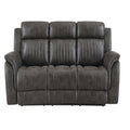 Gray Reclining Sofa with Plush Cushions - 100% Polyester Fabric