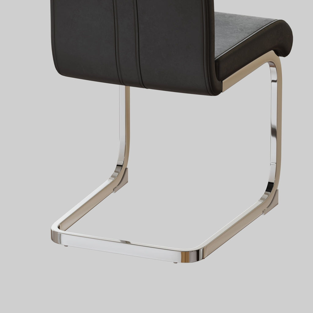 Modern Dining Chairs with Padded Seat and High Back - Black, White, or Dark Gray