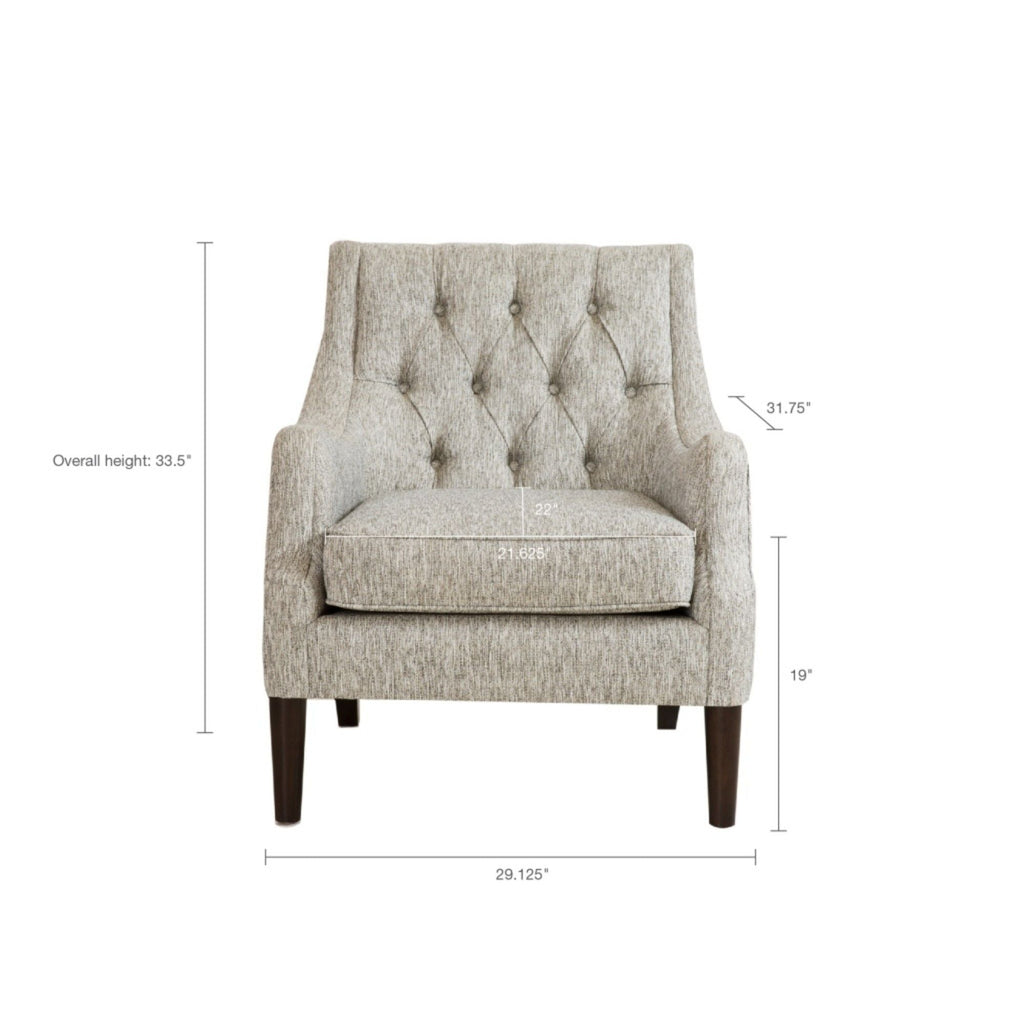 Button Tufted Accent Chair with Removable Cushion - Gray or Blue