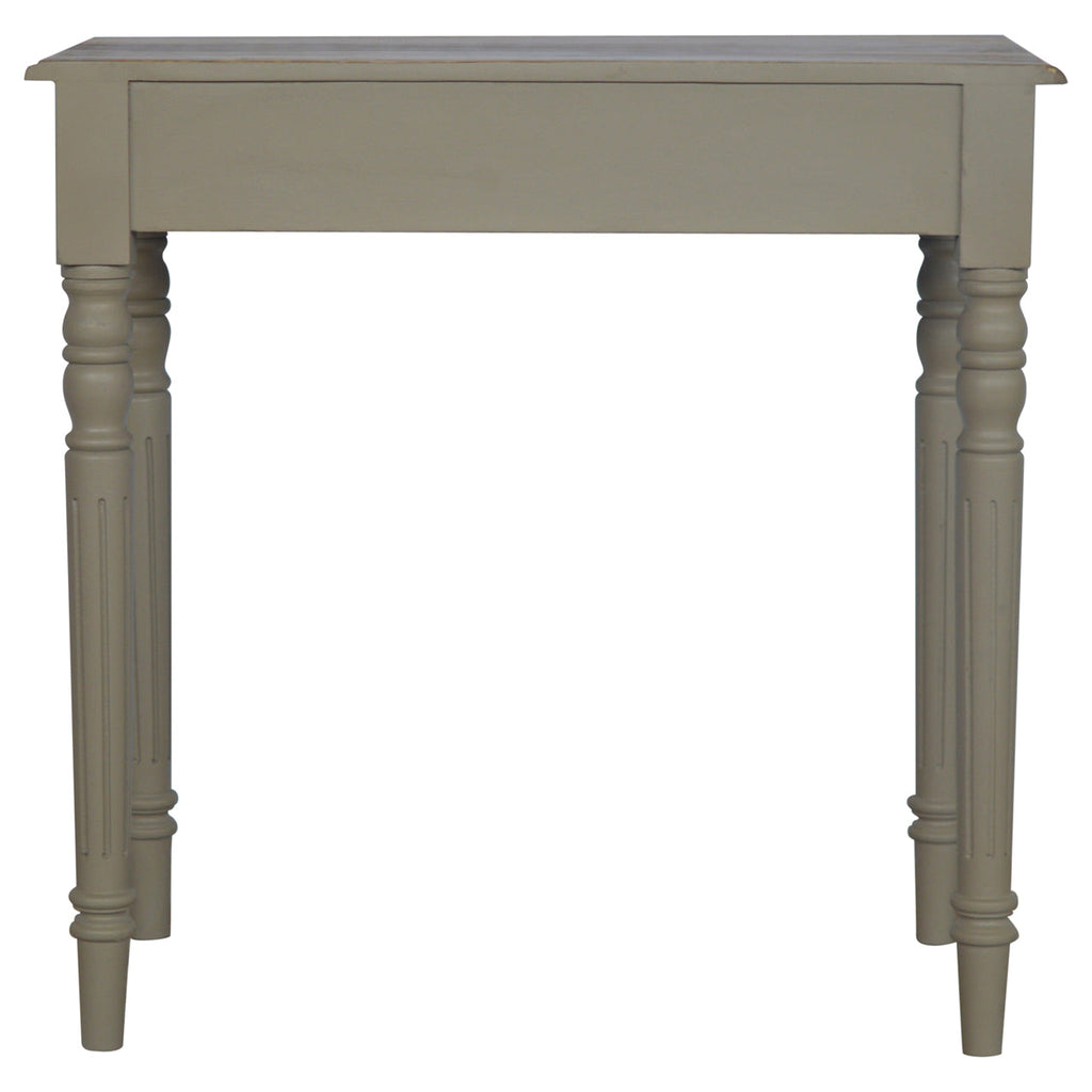 Solid Wood Hand Painted Writing Desk with 1 Drawer - French Grey & Oak