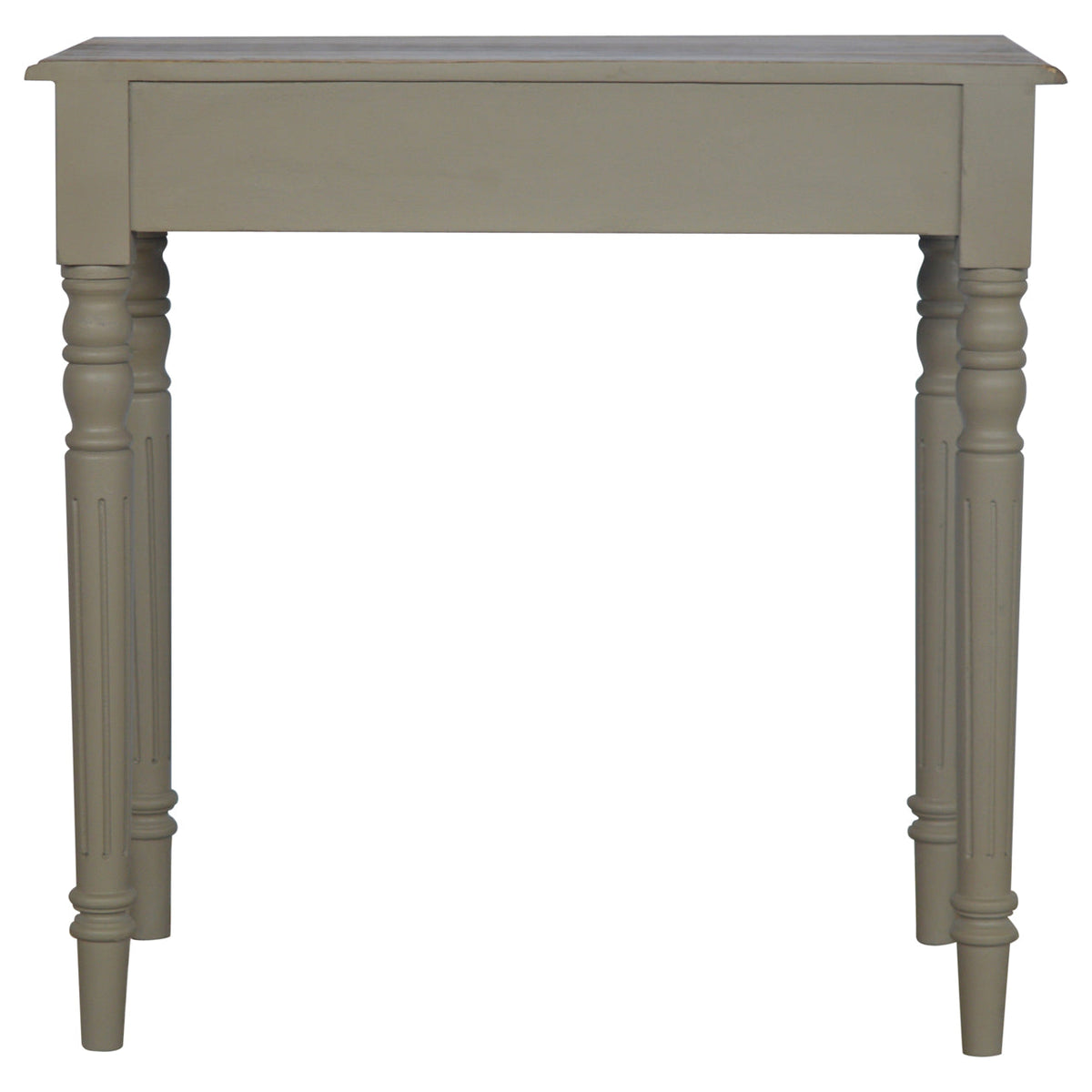 Solid Wood Hand Painted Writing Desk with 1 Drawer - French Grey & Oak